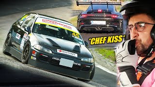 Civic FROM HELL Upsetting Porsche GT3 RS // Nürburgring