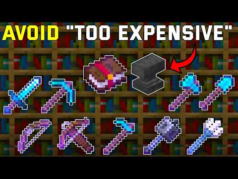 How to PROPERLY Enchant ALL TOOLS With An anvil | Avoid "Too Expensive" | Sword, Pickaxe, Axe, Bow..