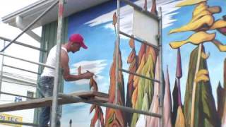 preview picture of video 'Group of Seven Mural Festival  2009 Huntsville Ontario Muskoka Canada'