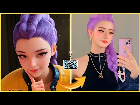 KPOP Demon Hunters in Real Life TikTok Version~🎵Guess KPOP Demon Hunters Characters By Dancing💃🔥