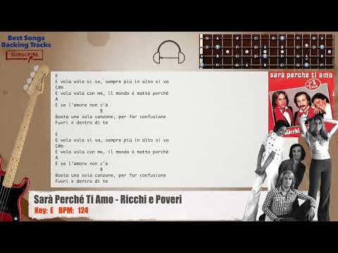 🎻 Sarà Perché Ti Amo - Ricchi e Poveri Bass Backing Track with chords and lyrics