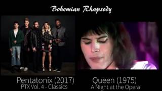 Bohemian Rhapsody - Queen / Pentatonix (side by side)