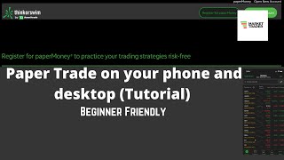 Paper Trading with Thinkorswim Setup Tutorial Platform (Mobile/Desktop)