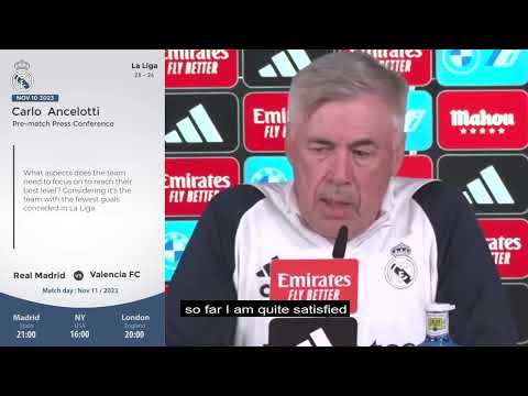Real Madrid vs Valencia Pre-Match English Sub Press Conference - Carlo Ancelotti in La Liga 2023