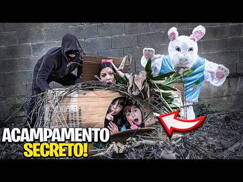 ACAMPAMENTO SECRETO PARA ESPIAR O COELHO MALVADÃO E O ESTRANHO APARECEU