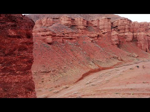 Dry red mountain | Aerial view of red mountain | Amazing dry red mountain | Deep dry red mountain.