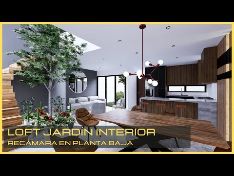CASA  MODERNA TIPO LOFT EN 7X15 | 2 HABITACIONES | JARDÍN INTERIOR