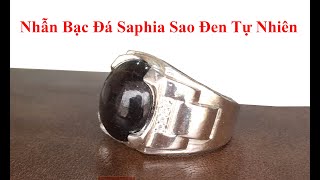 Nhẫn Đá Saphia Sao Đen Tự Nhiên Yên Bái Bạc Ta