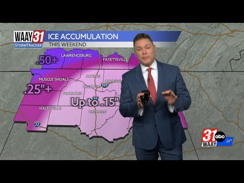 Ice expected for parts of north Alabama with our weekend winter storm