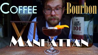 Pour Over Coffee and Bourbon Manhattan Cocktail || A Cocktail Poured Through Coffee