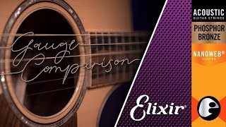 Video thumbnail for Acoustic Guitar String Gauge Showdown! Elixir Phosphor Bronze String Gauge Comparison by J.Travlos
