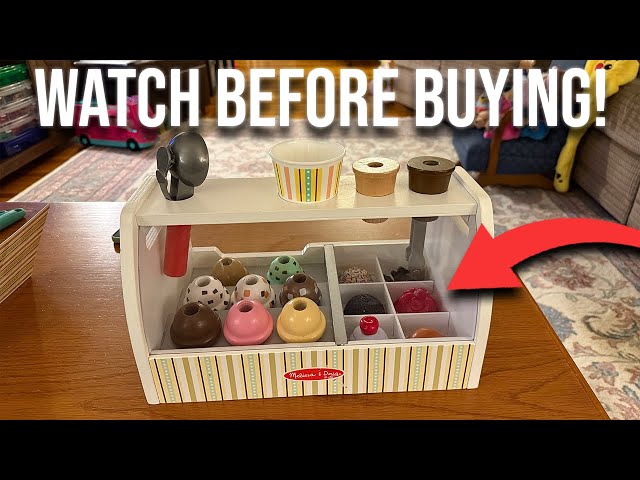 Vídeo relacionado con MELISSA & DOUG - Puesto de Helados Madera 28 Piezas: Heladería con 8 Bolas de Helado, Conos y Más - Juguetes Niños 3 Años, Regalo Niño 3 Años, Accesorios Cocinita Infantil