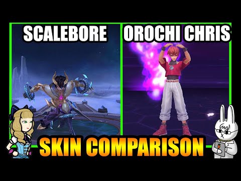 DYRROTH KOF SKIN - OROCHI CHRIS SKILL EFFECTS VS. SCALEBORE - MLBB SKIN COMPARISON SERIES