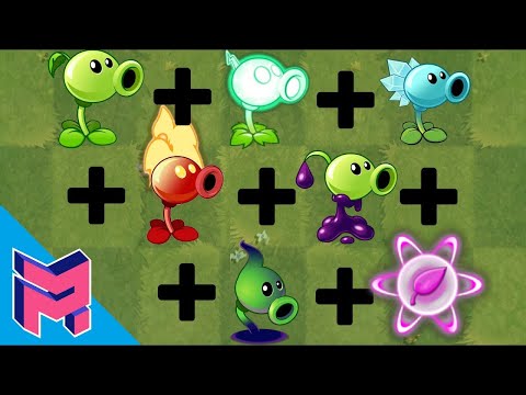"All" Peashooters + Super Plantfood Plants vs Zombies Fusion Hack Animation