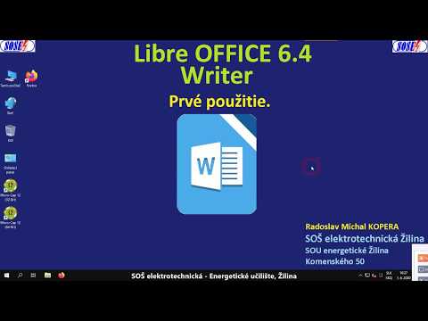 Libre OFFICE Prvé použtie. Začíname. Začínáme. Libre Office úvodná strana. LO-Video1-RMK