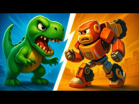 Robofuse VS T-Rex 🦖 Robofuse 🚗 Rescue Vehicles For Kids
