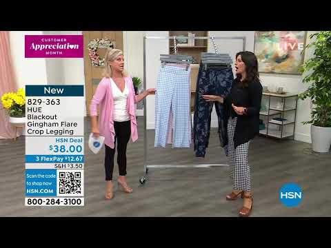 HUE – Kurze, ausgestellte Leggings in Blackout-Gingham-Optik