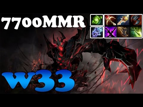 Dota 2 - w33 7700MMR Plays Shadow Fiend with Divine Rapier, Refresher and Moon Shard - Ranked