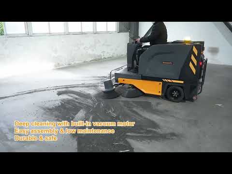 Industrial Sweeper 75,  Ride-On Floor Sweeper, 75" cleaning path, 48 Gal 48V 4*100Ah, Sweeper75