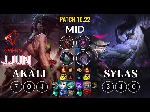 GRF jjun Akali vs Sylas Mid - KR Patch 10.22