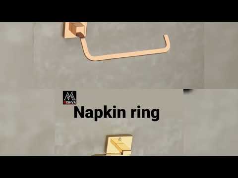 Silver stainless steel bathroom napkin ring, triangle, box