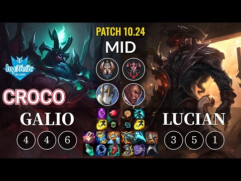 hyF Croco Galio vs Lucian Mid - KR Patch 10.24
