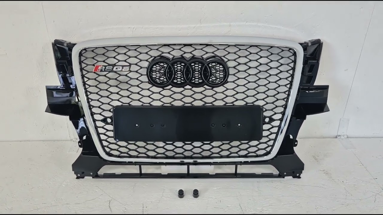 Audi Q5 2008-2017 Grill przedni RSQ-Style (2008-2012, czarny z chromem) Video 1