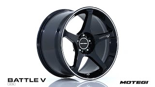 18" Motegi Racing MR159 Battle V Obsidian Blue With Machined Lip Stripe Alloy Wheels