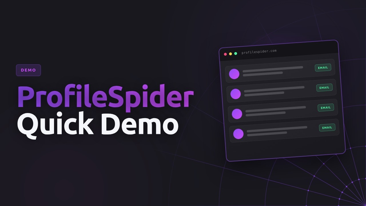 ProfileSpider demo video