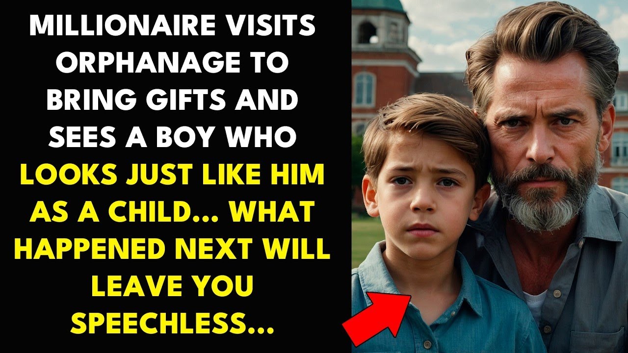 MILLIONAIRE VISITS ORPHANAGE TO BRING GIFTS AND SEES A BOY WHO LOOKS JUST LIKE HIM AS A CHILD...