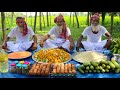 Vegetables Hodgepodge Boiled Eggs Dry Curry Cooking BY 70 Years Old 3 Brothers Grandpa Of Village