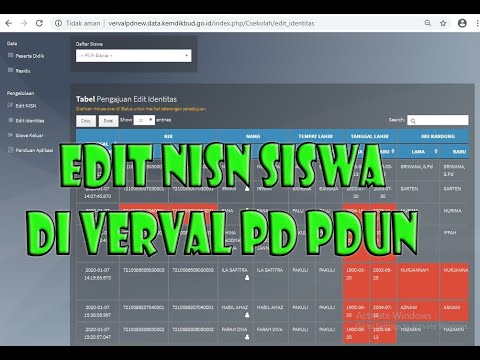 CARA MUDAH EDIT NISN SISWA DI VERVAL PD PDUN EMIS MADRASAH