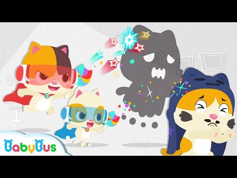 Little Heroes Chased Big Monster Away | Baby Kitten Family | Halloween Song | Kids Songs | BabyBus