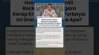 Kerap Kritik Menkeu Purbaya! Hotman Paris Singgung Rocky Gerung: Ini Orang Hasil Nyatanya Apa?
