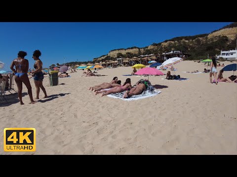 4K Beach Walk Praia Fonte da Telha - Almada Beaches Portugal 2022
