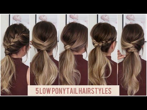 5 Cute low ponytail hairstyles // Hair tutorial