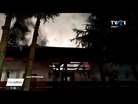 Acoperișul chiliilor de la Mănăstirea Nucet din Dâmbovița a fost cuprins de flăcări