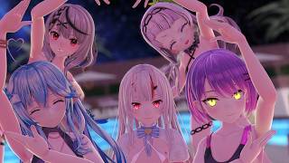 【ホロライブMMD】カウントダウンラブ【百鬼あやめ　常闇トワ　沙花叉クロヱ　雪花ラミィ　紫咲シオン】