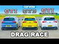 VW Golf GTI v Clubsport v GTD: DRAG RACE