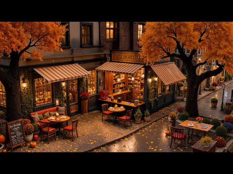 Slow Piano Jazz Music at Cozy Fall Cafe Ambience 🍂 Relaxing Jazz Background Music for Studying, Work