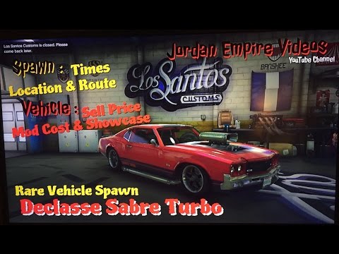 GTA 5: Rare Vehicle Spawn " Custom Sabre Turbo " (Times, Location, Route, Sell Price & Mod Cost)