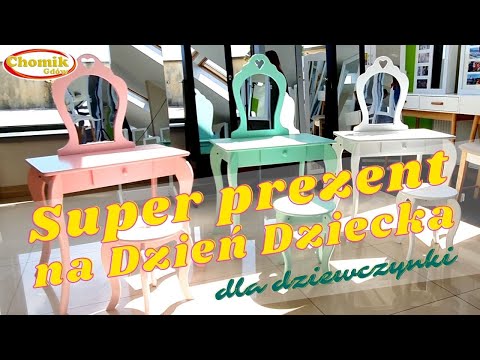 Туалетный столик Hop-Sport Chomik Elsa c зеркалом + стул Бирюзовый (5900779823549)