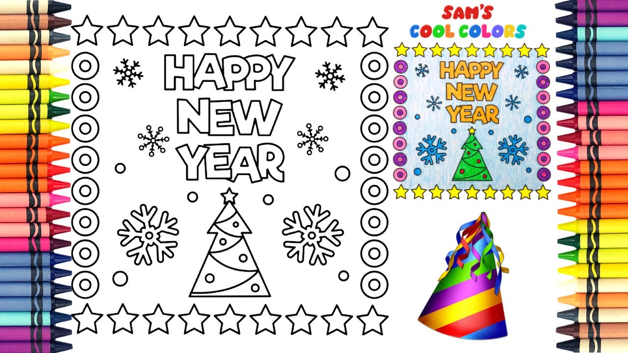 Coloring Happy New Year Coloring Page | Crayola Crayons