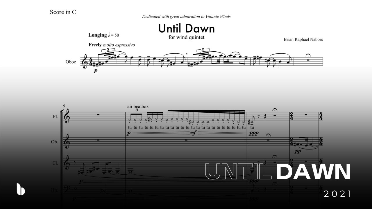 Until Dawn for Wind Quintet (2021) | Brian Raphael Nabors
