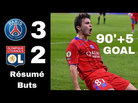 PSG vs Lyon 3-2 All Goals & Highlights 2025 | Last-Second Drama & Chaos | NEVES 95 MINUTE STUNNER 