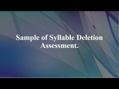 Sample of the administration Syllable Deletion Assessment from Cooltoolz Manual.