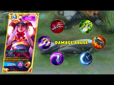 FREYA FULL DAMAGE ABUSE CHEATER?😮 | FREYA BEST BUILD 2023 | MUST WATCH | MLBB
