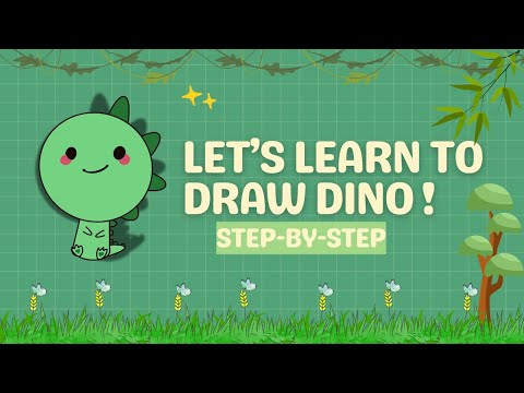 How To Draw a Cute Dinosaur🦖🌳 | Step-By-Step | ​Easy To Draw | @Ateefa_arts_and_crafts. 👍&▶️