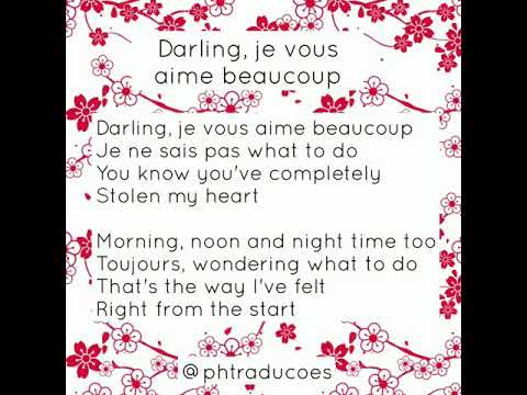 Reading of the text "Darling, je vous aime beaucoup"