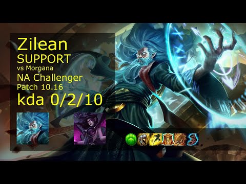 Zilean Support vs Morgana - NA Challenger 0/2/10 Patch 10.16 Gameplay
